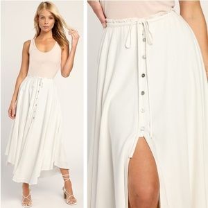 Lulu’s Best Beginnings button front midi skirt